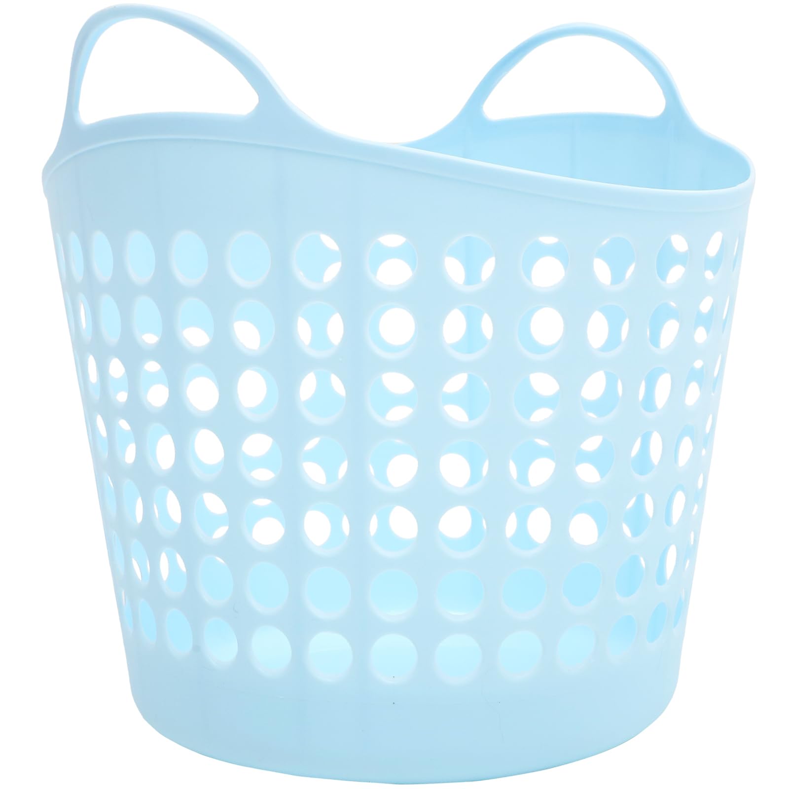 BESTOYARD Flexible Laundry Basket Plastic Laundry Hamper Clothes Basket with Side Handles Portable Ventilated Round Bin Container Organizer for Bedroom Laundry Room 30L