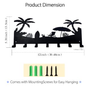 Wall Mounted Key Rack | Metal Key Rack Hook Organizer | Metal Key Organizer with 7 Hooks Wall Decoration for Front Door, Hallway, Kitchen, Office