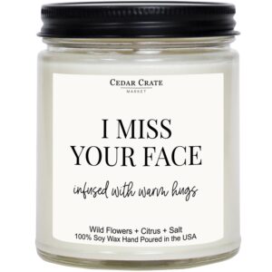 i miss your face - i miss you gifts for her him women men | unique candle gifts for sisters mom best friends | long distance friendship gifts | birthday present | hug in a jar | thank you funny gifts