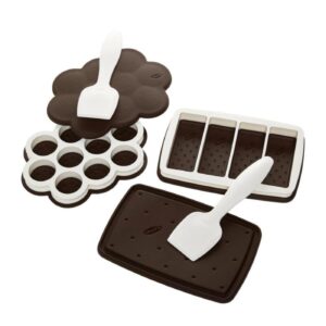 chef'n sweet spot ice cream sandwich maker - set of 2, brown | craft homemade ice cream sandwiches with ease | gift for family fun and parties