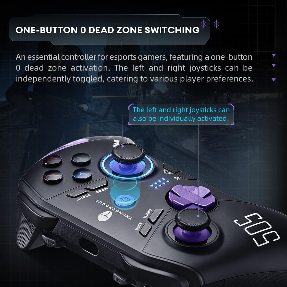 Thunderobot G50S 1000HZ Wireless PC Controller for Windows PC,Switch,IOS&Android,6 Programmable Buttons,PC Game Controller with Hall Effect Joysticks&Triggers/Gyroscope