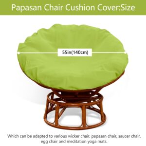 Tikitup Papasan Chair Cushion Cover, Water Resistant Outdoor Papasan Cushion Cover Only, 55in Egg Chair Cushion Cover Unfading Soft Skin-Friendly Polyester (Fruit Green 55in)