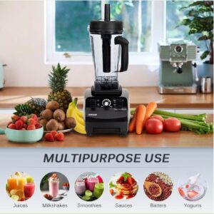 JURGEN BM-2000 Heavy Duty Commercial Blender with 68 Oz BPA-Free Jar, Variable Speed Control, Stainless Steel Blades for Smoothies, Juices, Soups, Ice Crushing