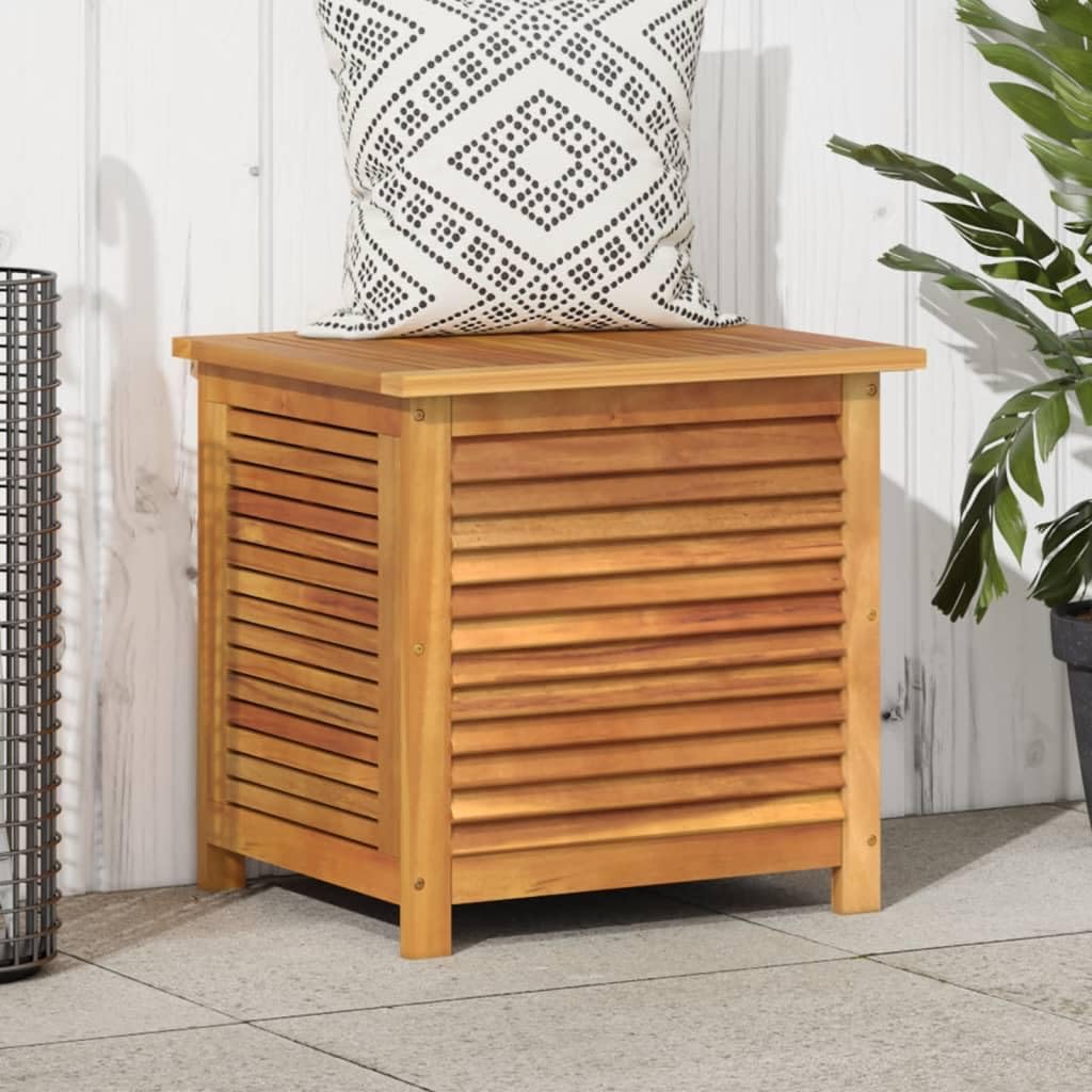 GOLINPEILO Outside Wooden Deck Box, Garden Storage Box with Louver, Patio Storage Container for Backyard, Porch, Garden, 23.6"x19.7"x22" Solid Wood Acacia