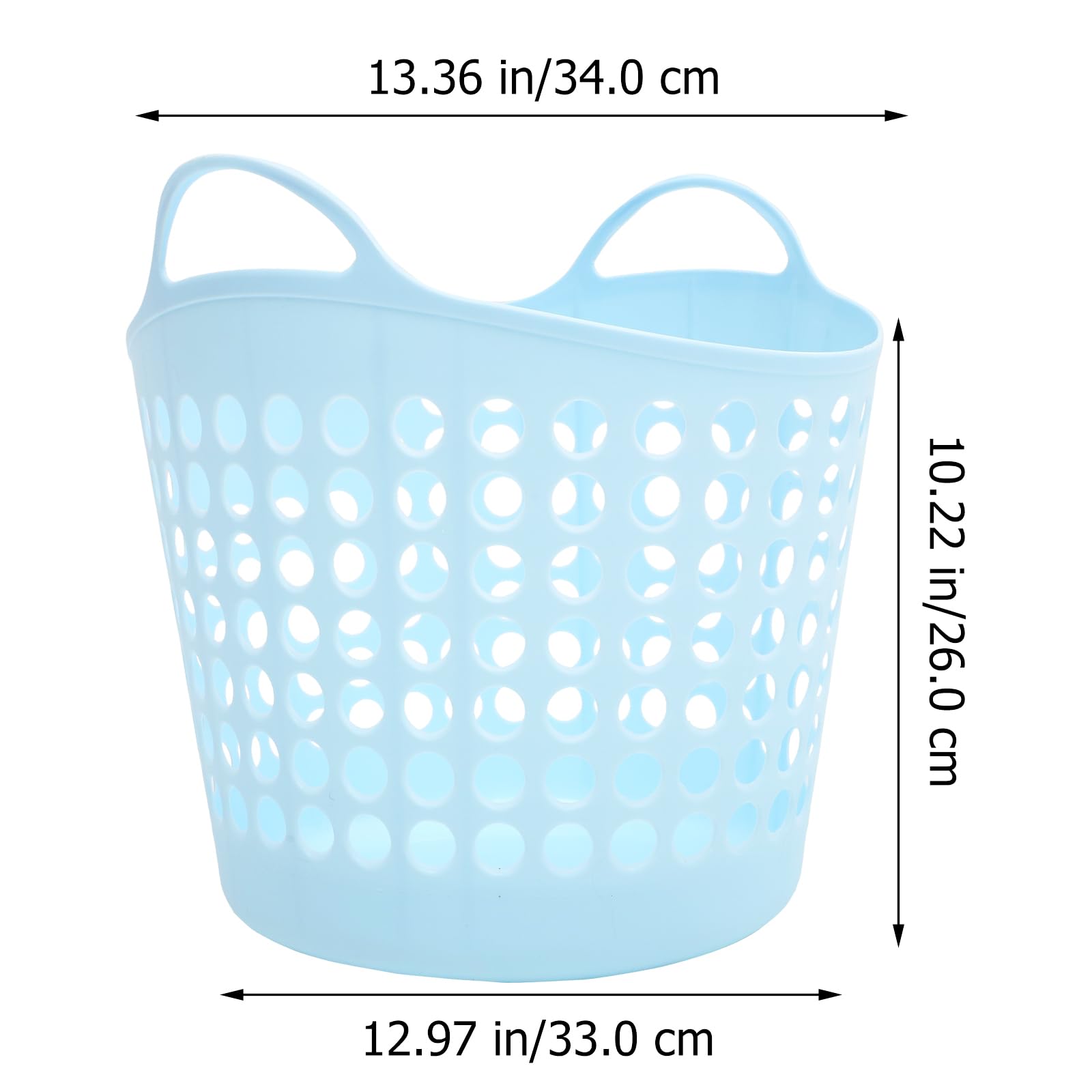 BESTOYARD Flexible Laundry Basket Plastic Laundry Hamper Clothes Basket with Side Handles Portable Ventilated Round Bin Container Organizer for Bedroom Laundry Room 30L