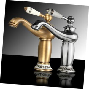 Homoyoyo Basin Faucet Bath Mixer Tap Kitchen Faucet Basin Mixer Tap Cloakroom Basin Gold Bathroom Taps Bathroom Taps Mixer Gold Tap Euro Faucet Water Tap Single Sink