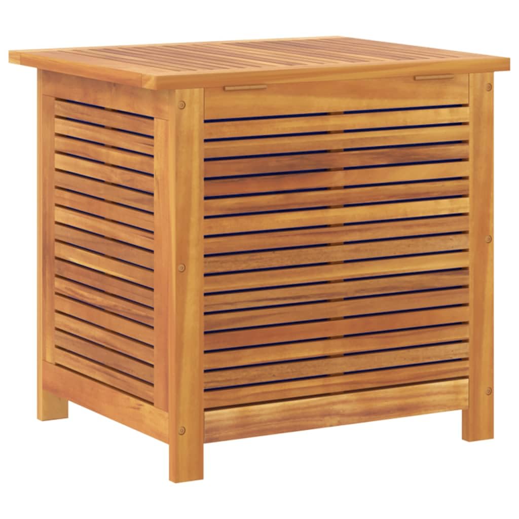 GOLINPEILO Outside Wooden Deck Box, Garden Storage Box with Louver, Patio Storage Container for Backyard, Porch, Garden, 23.6"x19.7"x22" Solid Wood Acacia