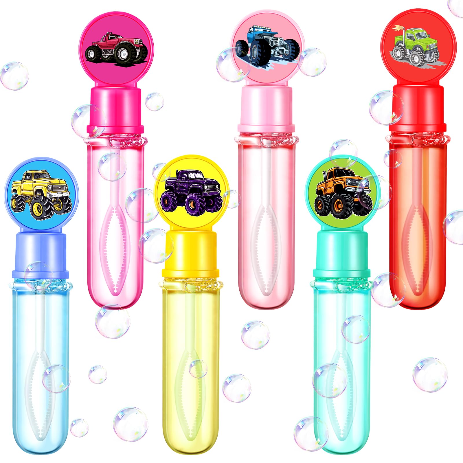 Arrowbash 24 Pcs Monster Truck Party Favors Bulk Mini Bubble Wands for Kids Toddlers Birthday Party Gifts Outdoors Activity Prizes Supplies