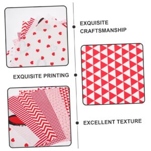 STOBOK 8 Sheets Love Fabric Decor Heart Printing Fabric Patchwork for DIY Valentine Quilting Fabric Heart Printing Patchwork DIY Valentine's Day Patchwork Cotton Red Line Manual