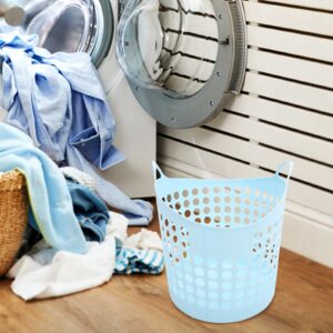 BESTOYARD Flexible Laundry Basket Plastic Laundry Hamper Clothes Basket with Side Handles Portable Ventilated Round Bin Container Organizer for Bedroom Laundry Room 30L