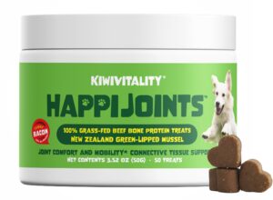 happijoints hip and joint supplement treats for dogs, cats • 100% grass-fed beef bone collagen new zealand green-lipped mussels • 50 treats