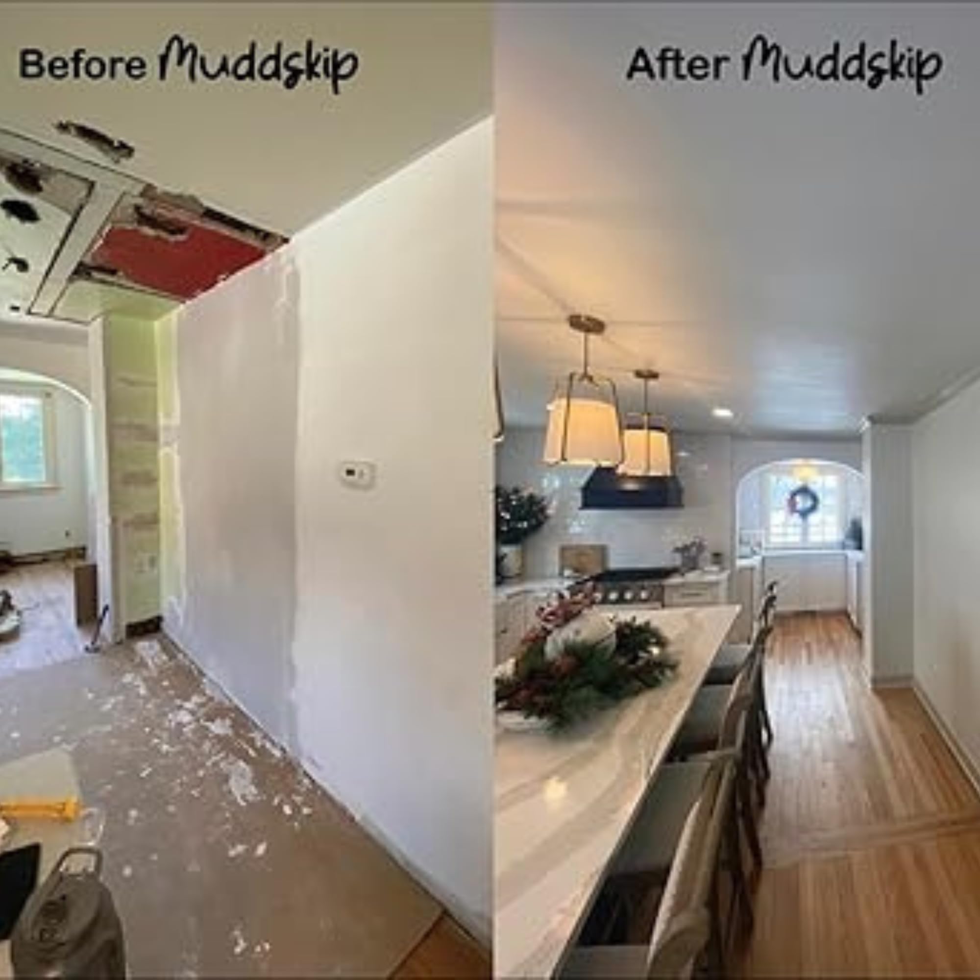 Muddskip Level 5 Smooth 3 in 1 Drywall Additive for Seams, Base & Finish Coats - Transforms Quickset or Joint Compound Into All in One Wall Finish – No Sanding, Same Day Wet On Wet Coats – 2 lb. Bag