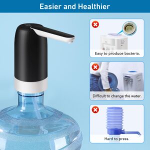 5 Gallon Water Dispenser, Portable Rechargeable Water Jug Dispenser, USB Automatic Drinking Water Jug Pump for Home, Office, Camping, Gym