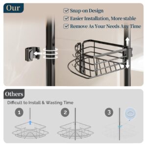 Consumest Corner Shower Caddy Accessories - 3 Adhesive Hooks and 4 Buckles