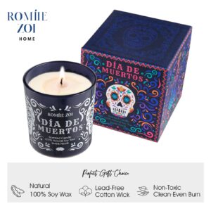 ROMIIE ZOI Scented Candle - Dia de Muertos - 6oz Soy Wax Candle for The Day of Dead, Gift for Her/Him