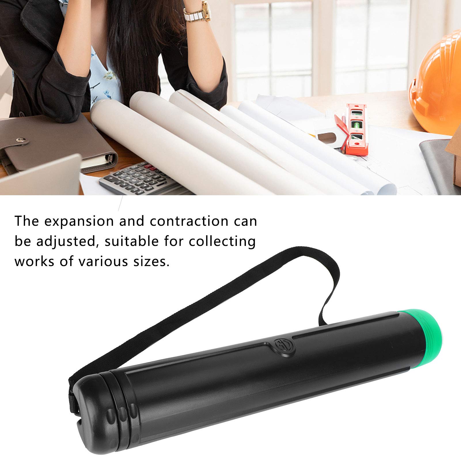 MYNVY Document Poster Tube, 19.3in to 43.3in Telescoping Drafting Tube, Thickened Plastic Storage Tube with Adjustable Shoulder Strap for Storing Poster, Document, Painting, Drafting, etc, Defult