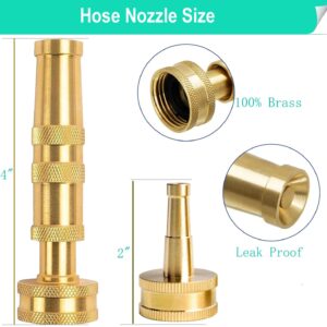 Solid Brass Heavy Duty Adjustable Twist Hose Nozzle, CM CUMIZON Jet Sweeper Nozzle, High Pressure Hose Nozzle Solid Brass,Water Hose Sprayer Nozzle, B