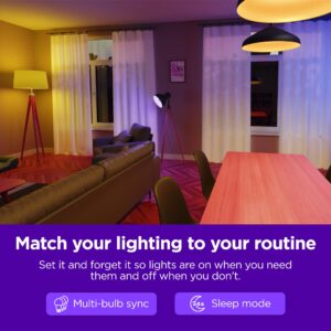 Roku Smart Light Bulbs (Color, 1-Pack) - Dimmable A19 Color Lightbulbs with Adjustable Brightness & Temperature - WiFi Smart Bulbs Works Voice, Alexa & Google Assistant - Smart Home Products