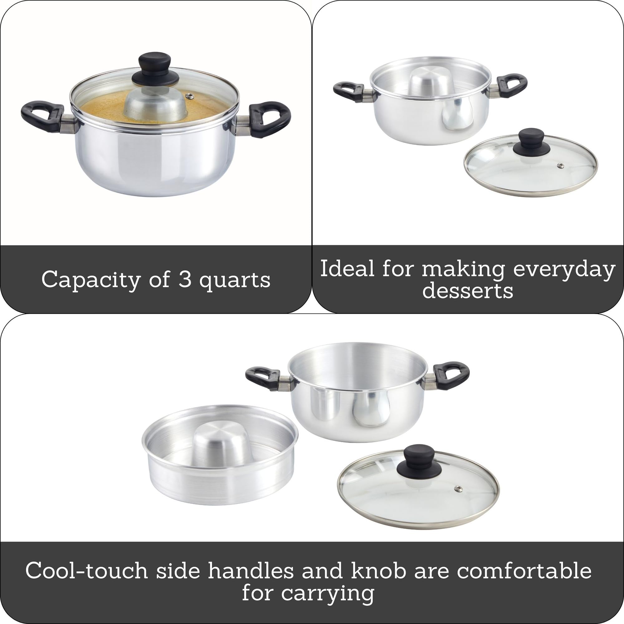 IMUSA 3Qt Double Boiler/Baño Maria w/8in Flan Inner Pan - 20cm