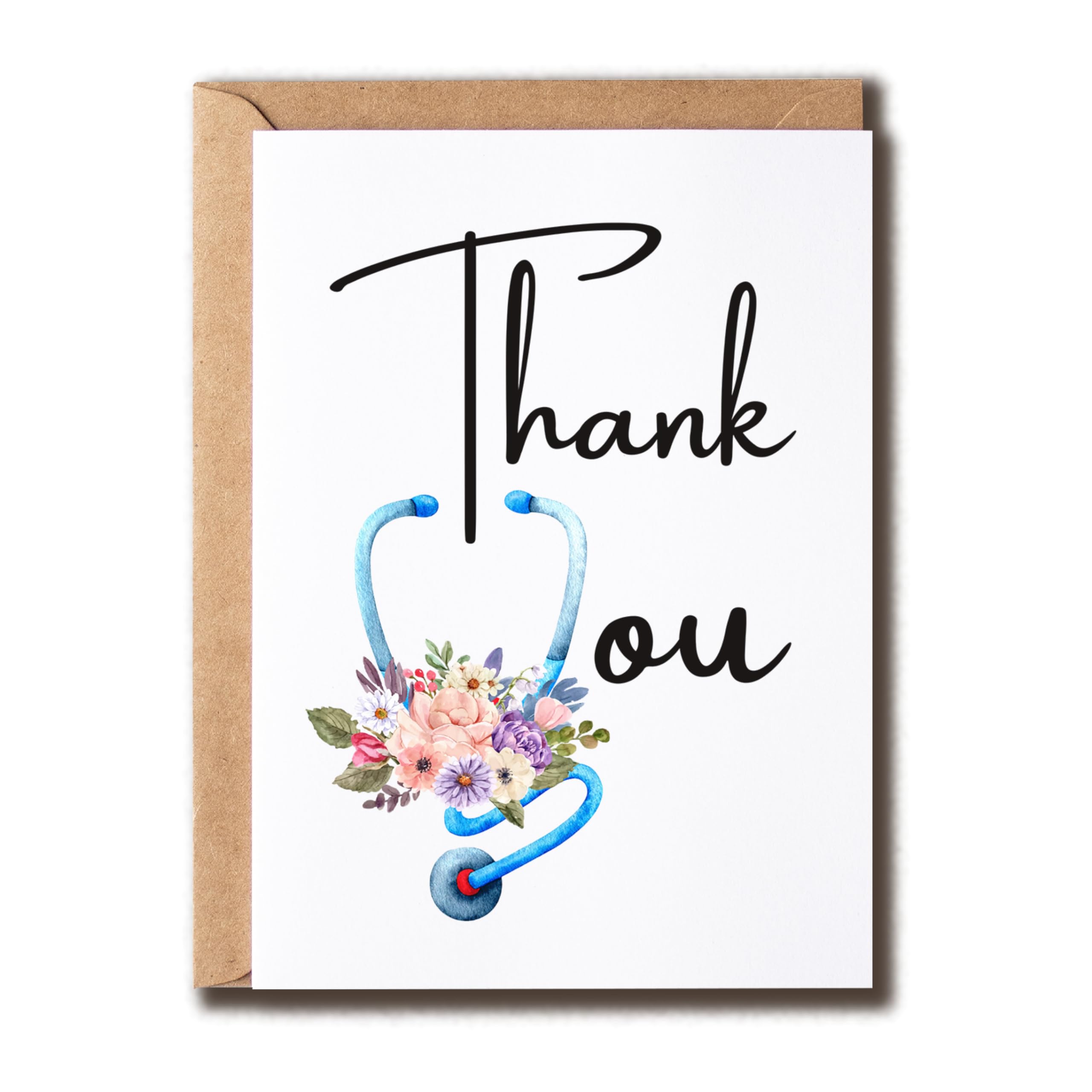 VKNDesigns Cute Thank You Card For Nurses - Doctors - Hospital - Greeting Card for Healthcare - Thank You Card - Card to say Thanks - Funny Card, White