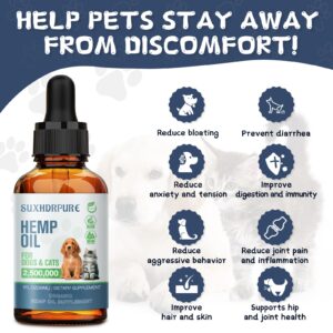 Natural Oil for Dogs and Cats - Natural Oil Drops with Omega Fatty Acids - Hip and Joint Support and Skin Health 240330020