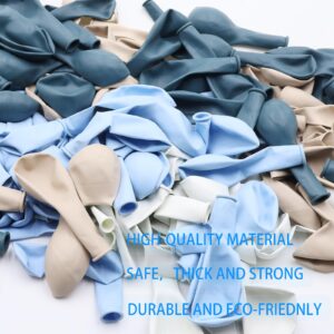 Dusty Blue Balloon Garland Kit - 167pcs Blue Balloon Arch kit with Dusty Blue, Baby Blue, Sand White, White Balloons - Perfect for Baby Shower Wedding Boy Birthday Decoration