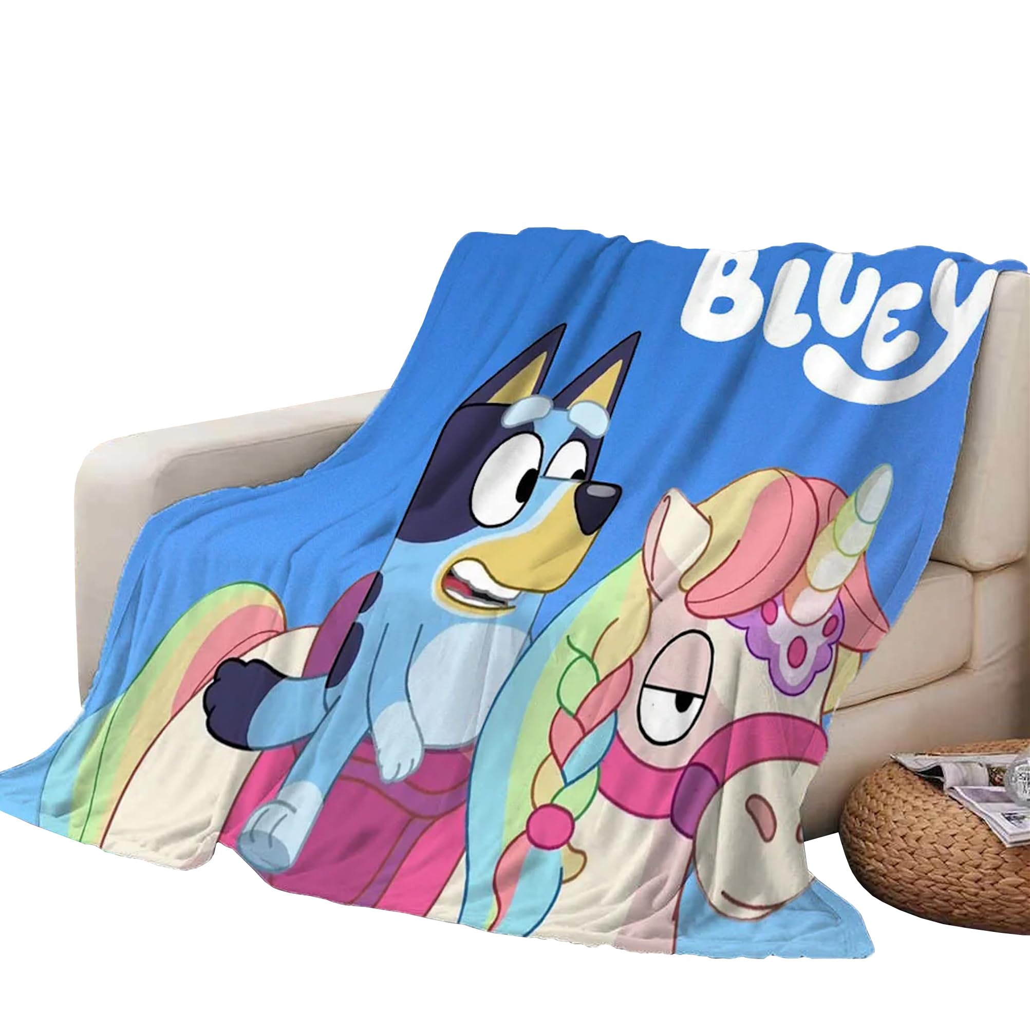 Unicorn Cozy Kids Flannel Blanket - Ultra Soft, Warm & Durable 50x40in Throw Blanket with Fun Cartoon Design for Toddlers - Perfect for Bed, Couch, or Living Room - Ideal for Naptime Room Decor