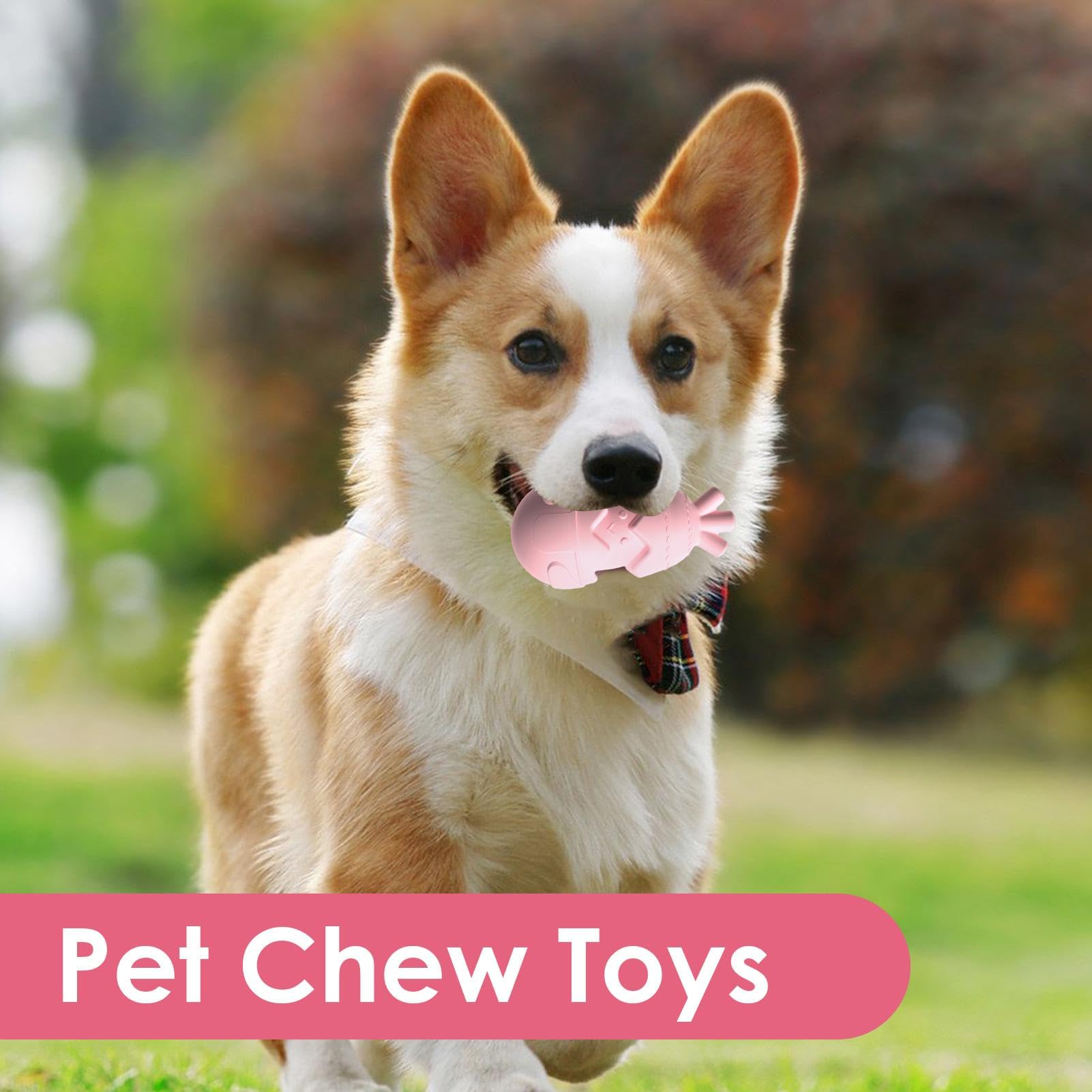 Generic Puppy Chewing Aid - Engaging Canine Playthings, Dog Dentals Chew Toy | Enhances Oral Health for Dogs, Ultra- Pet Toys, Sturdy Dog Entertainment, Dog Chew Items for Powerful Chewers, Pink