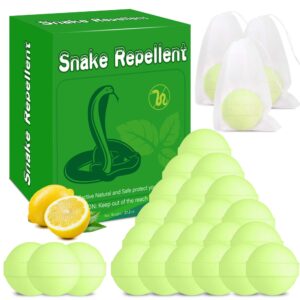 24 pack snake repellent for yard, natural snake repellent balls for outdoors and indoor, keep snakes and pests away from lawn yard garden camping fishing pet safe