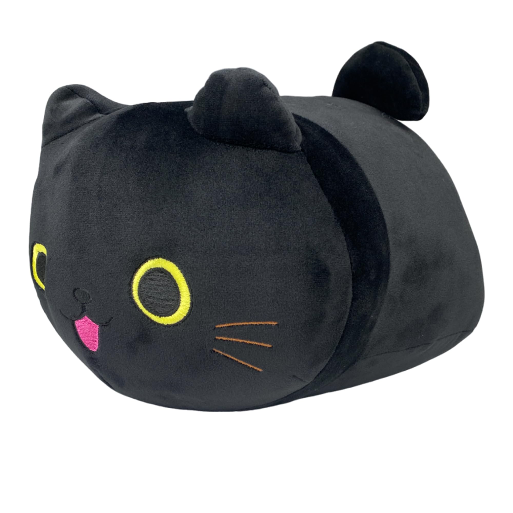 Pineapple Black Cat Plush Toy, Soft Cat Pillow Squishy Plushies, Cute Black Cat Stuffed Animals, Stuffed Cat Plushie, Black Cat Stuffy Kawaii Plush Toys for Girls, Boys, Kids (10 Inch)