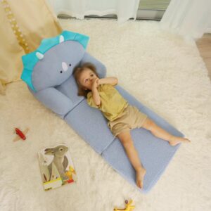 MOONBEEKI Comfy Toddler Chair, Kids Couch Fold Out to Lounger, Foldable Baby Sofa Plush for Girl and Boy Age 1-3