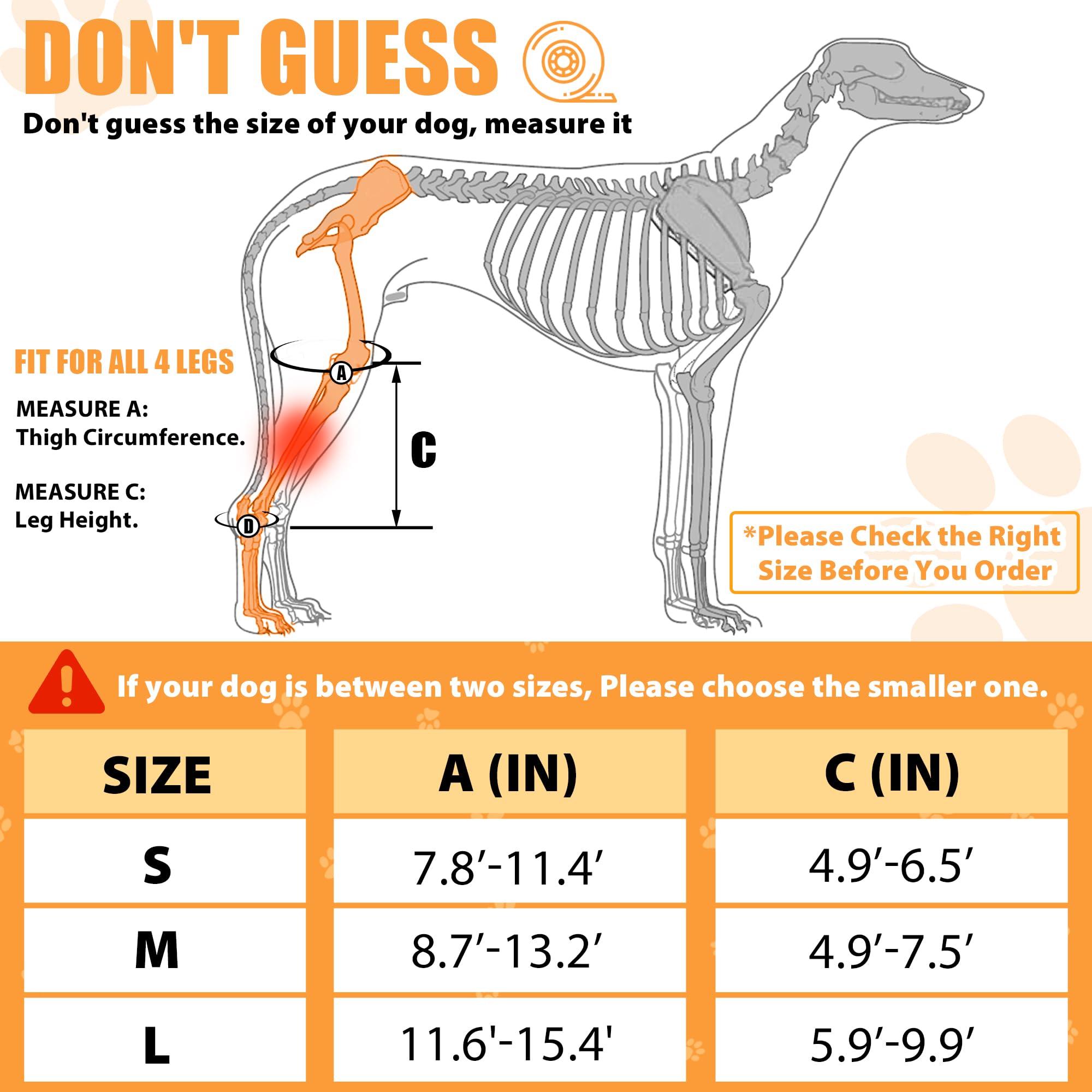 tisueteyi Dog Leg Braces for Front and Back Torn ACL Hind Leg, Rear Leg Joint Care Injury Support for Dogs Luxating Patella, Dog Arthritis, Hip Dysplasia, Adjustable Dog Acl Brace Size M