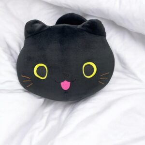 Pineapple Black Cat Plush Toy, Soft Cat Pillow Squishy Plushies, Cute Black Cat Stuffed Animals, Stuffed Cat Plushie, Black Cat Stuffy Kawaii Plush Toys for Girls, Boys, Kids (10 Inch)