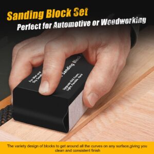 Sanding Block Kit 7 Piece - Flexible EVA Foam Wet or Dry Auto Body Hand Sanding Blocks Kit for Automotive Car Wood Bodywork