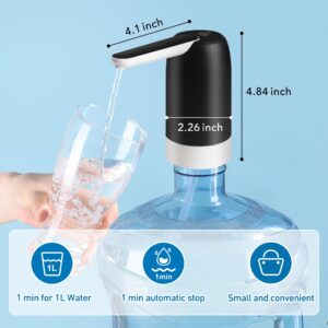 5 Gallon Water Dispenser, Portable Rechargeable Water Jug Dispenser, USB Automatic Drinking Water Jug Pump for Home, Office, Camping, Gym