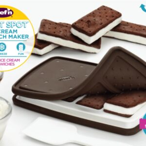 Chef'n Sweet Spot Ice Cream Sandwich Maker - Set of 2, Brown | Craft Homemade Ice Cream Sandwiches with Ease | Gift for Family Fun and Parties