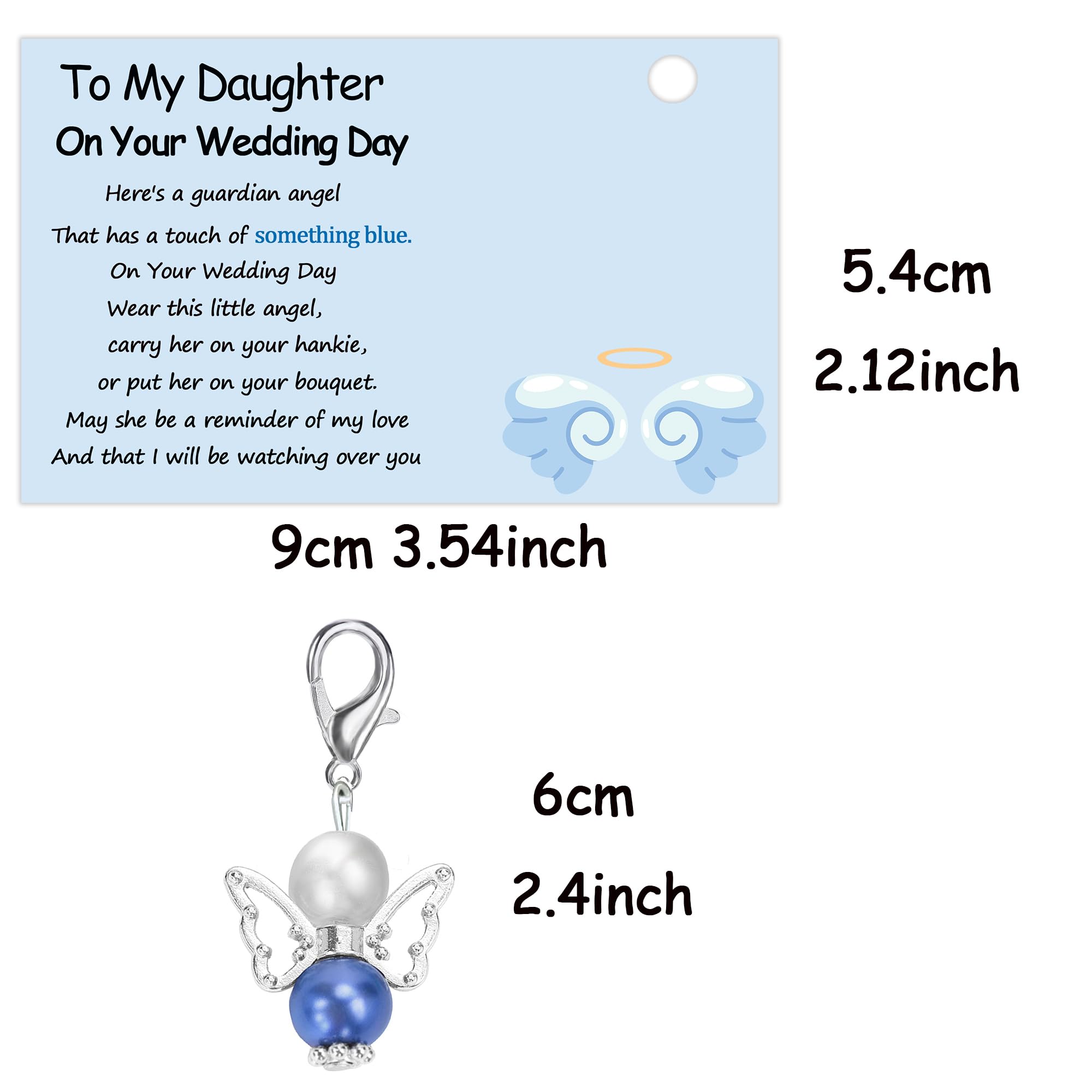 MKISHINE To My Daughter Card On Your Wedding Day Wedding Memorial, Memorial Gift,To my daughter on your wedding day, angel mom to bride gift, mom to bride gift, BLUE