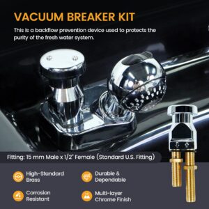 Salon Shampoo Bowl Faucet Vacuum Breaker Kit Spa Beauty Salon Shampoo Bowl Sink Hair Salon Bath Accessories Bathroom Hot Cold Faucet Spray Hose Replacement Set for Backwash Barber Chair