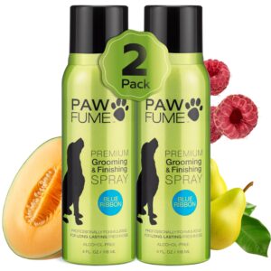 pawfume premium grooming spray dog spray deodorizer perfume for dogs - dog cologne spray long lasting dog sprays - dog perfume spray long lasting after bath - deodorizing spray (blue ribbon, 2-pack)