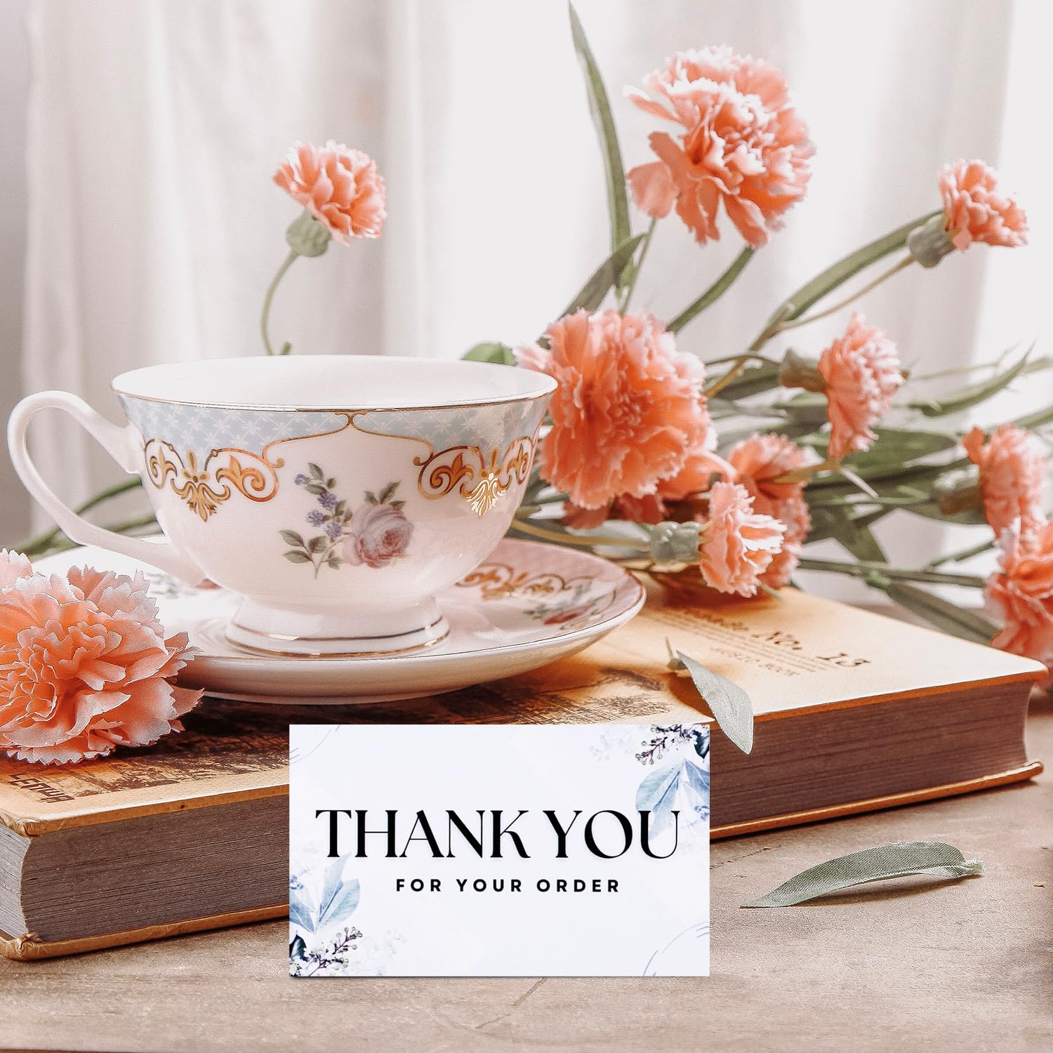 Eruinfang 50 Pack Thank You Cards blank Thank You Card Thank You Notes Small Appreciation Cards Mini Thanks Greeting Cards for Supporting My Small Business Cards for Retail Store