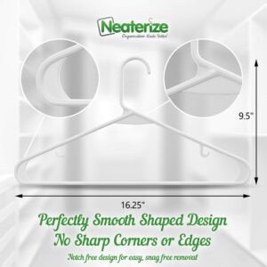 Neaterize Clothes Hangers 50 Pack White - Plastic Hangers - Ganchos Colgar Ropa