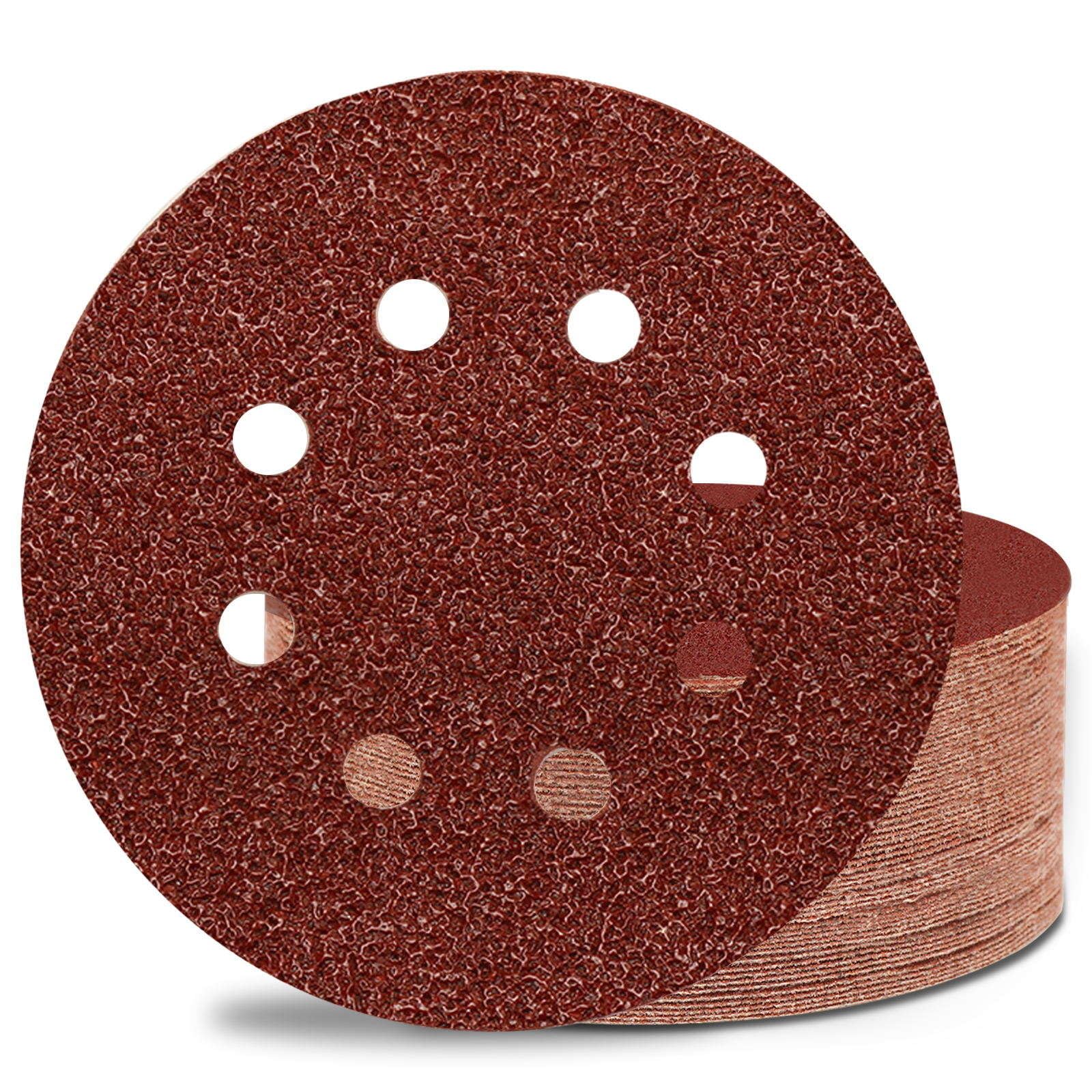 Szarint 5 Inch Sanding Discs Hook and Loop, 70 PCS 8 Hole Sandpaper Include 40, 60, 80, 120, 180, 240, 320 Grit for Random Orbital Sander