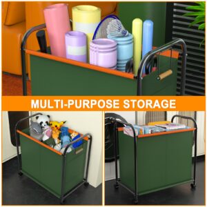 Large Toy Storage Box with Lockable Wheels, Sturdy Toys Storage Chest Bin Organizer Basket with Dividers for Kids, Boys, Girls, Bedroom, Dorm, Laundry Room,Playroom 25"L x 14.6"W x 25.6"H