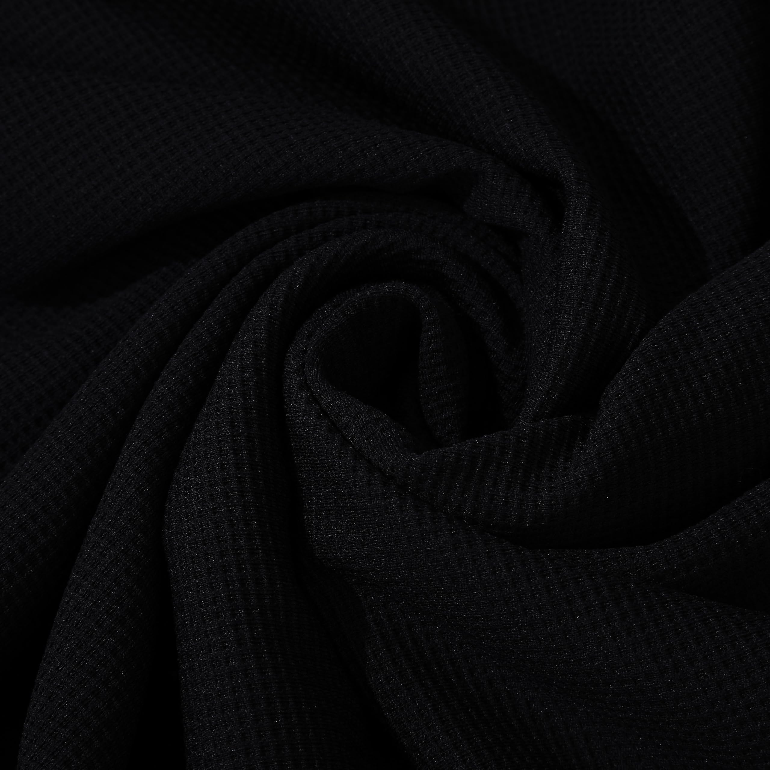 Stretchy Waffle Fabric by The Yard Waffle Knit Polyester Stretch Spandex 60 inches Wide - Solid Colors - 1 Yard (Black)