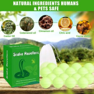 24 Pack Snake Repellent for Yard, Natural Snake Repellent Balls for Outdoors and Indoor, Keep Snakes and Pests Away from Lawn Yard Garden Camping Fishing Pet Safe