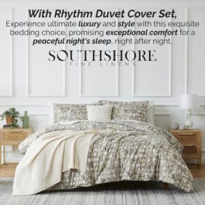 Southshore Fine Living, Inc. 4-Piece Twin XL/Twin Duvet Cover, Twin Bedding Set with Beige Duvet Cover, Pillow Sham, Throw Pillow Cover and Throw Blanket for Bed, Twin or Twin XL, Rhythm Taupe