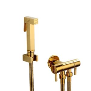 yghlh toilet bidet sprayer hand held douche kit shiny gold bathroom cleaner shower head (color : e)