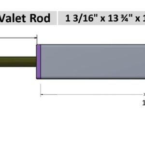 Designer Wardrobe Reversible Closet Valet Rod 11.75" or 13.75" Length with 8.5" Retractable Pullout Extension and Installation Hardware (Matte Brass, 11.75 Inch Long)