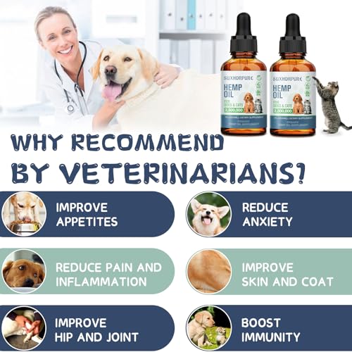 Natural Oil for Dogs and Cats - Natural Oil Drops with Omega Fatty Acids - Hip and Joint Support and Skin Health 240330113