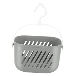 ciieeo plastic hanging shower caddie basket kitchen organizer hanging storage basket with hooks for home bathroom kitchen pantry grey